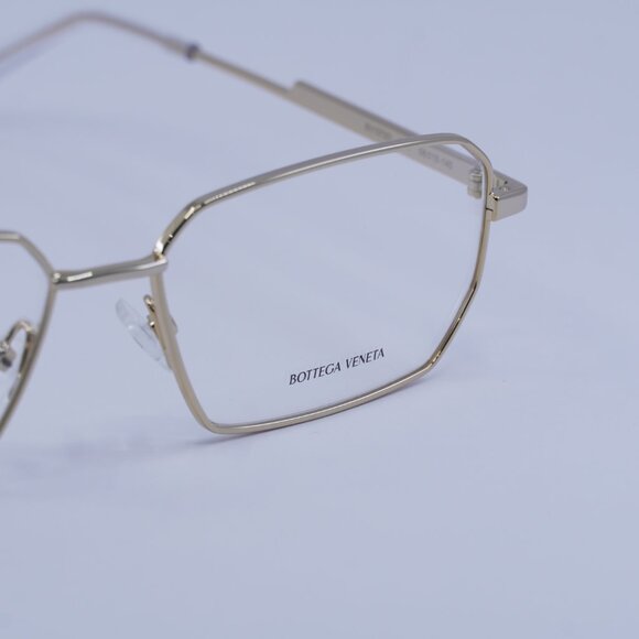 Bottega Veneta BV1073O 002 Eyeglasses Gold 56mm Rectangle Frame - Picture 4 of 10